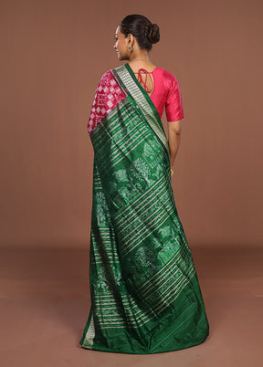 Multicolor Handloom Bomkai Pure Silk Saree With Blouse Piece