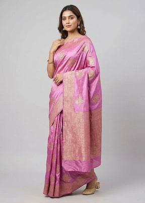 Purple Dupion Silk Saree With Blouse Piece