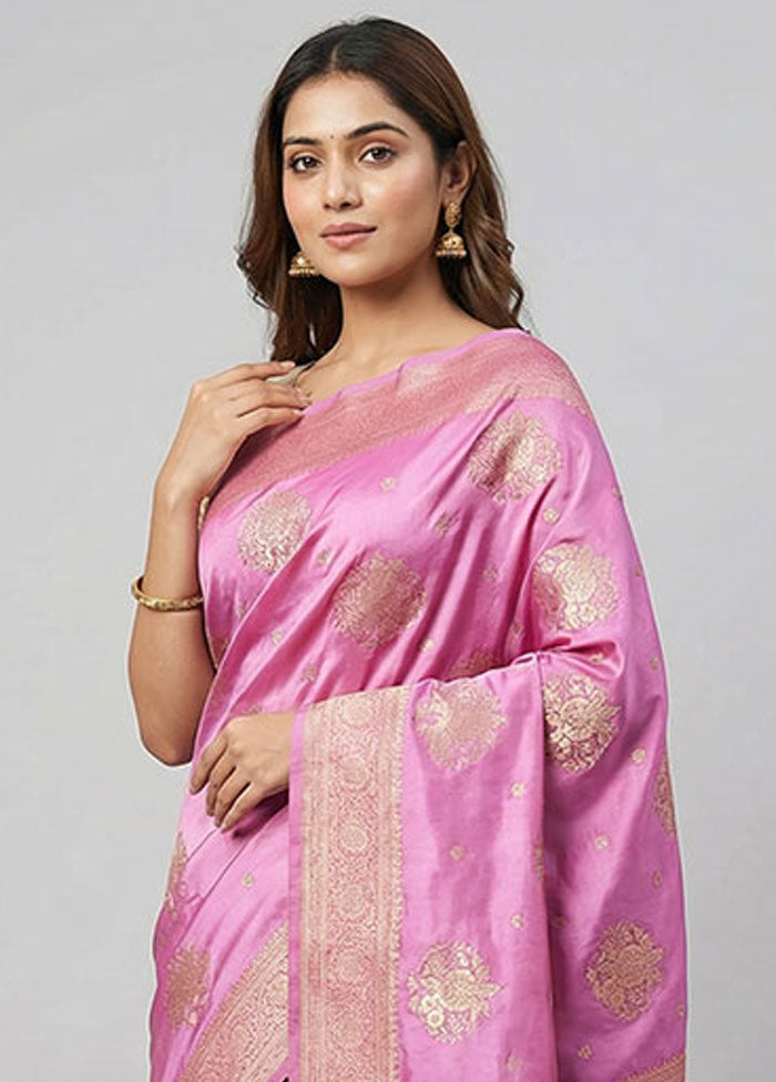 Purple Dupion Silk Saree With Blouse Piece