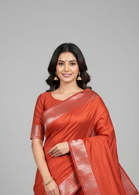 Red Kanjivaram Silk Saree With Blouse Piece