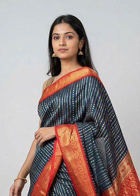 Green Kanjivaram Silk Saree With Blouse Piece