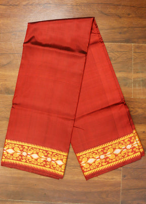 Maroon Handloom Baluchari Pure Silk Saree With Blouse Piece