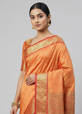 Pink Kanjivaram Silk Saree With Blouse Piece