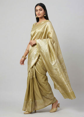 Green Kanjivaram Silk Saree With Blouse Piece