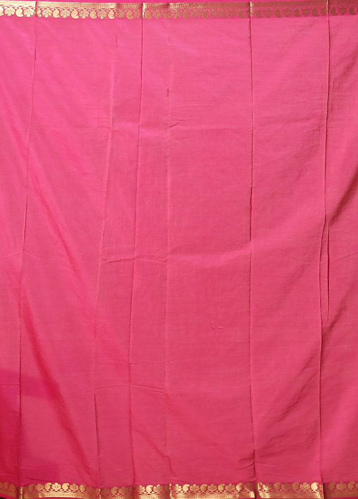 Pink Printed Silk Saree Without Blouse Piece