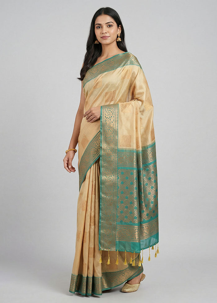 Yellow Kanjivaram Silk Saree With Blouse Piece