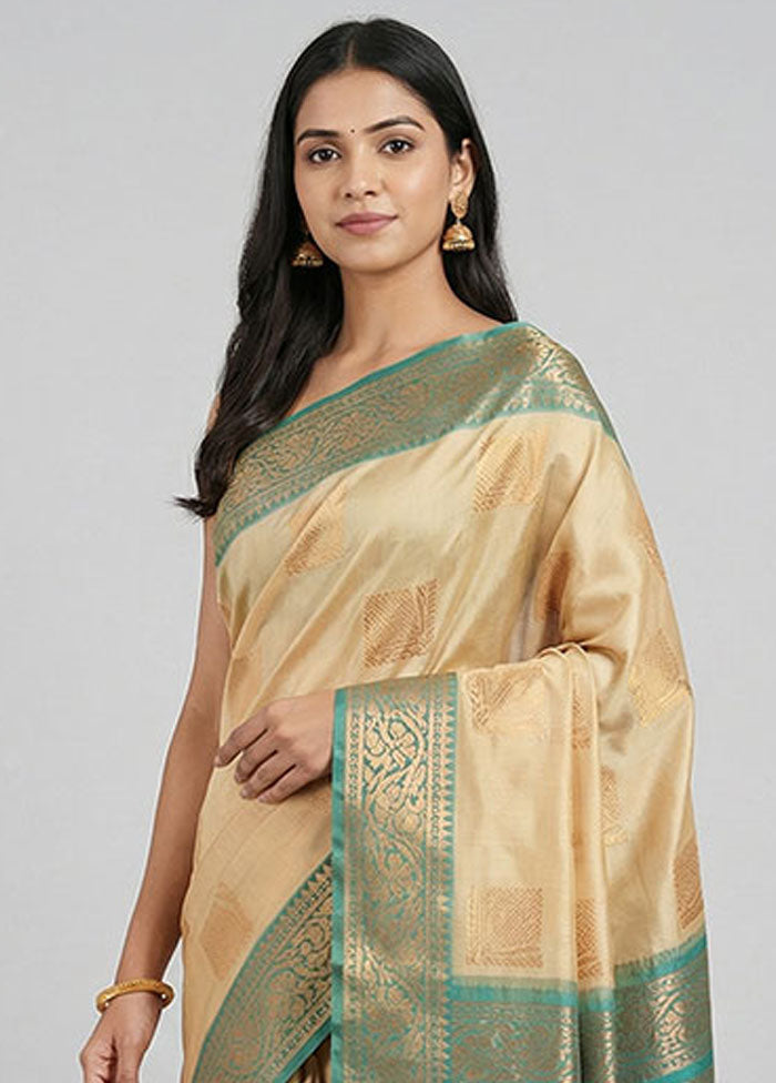 Yellow Kanjivaram Silk Saree With Blouse Piece