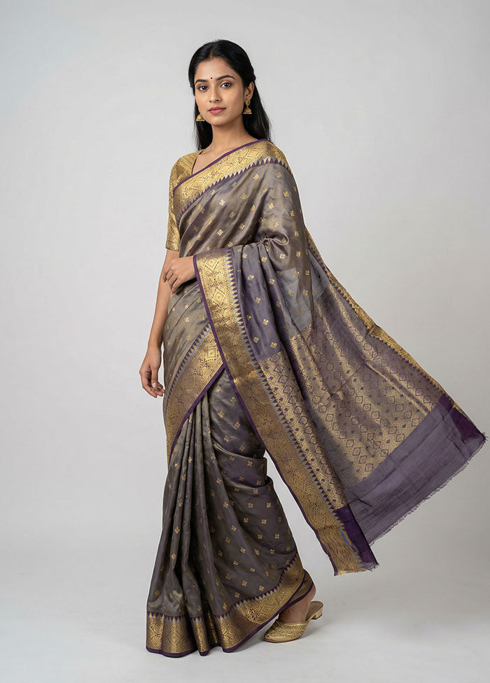 Cream Kanjivaram Silk Saree With Blouse Piece