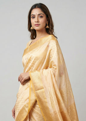Orange Pure Cotton Saree With Blouse Piece