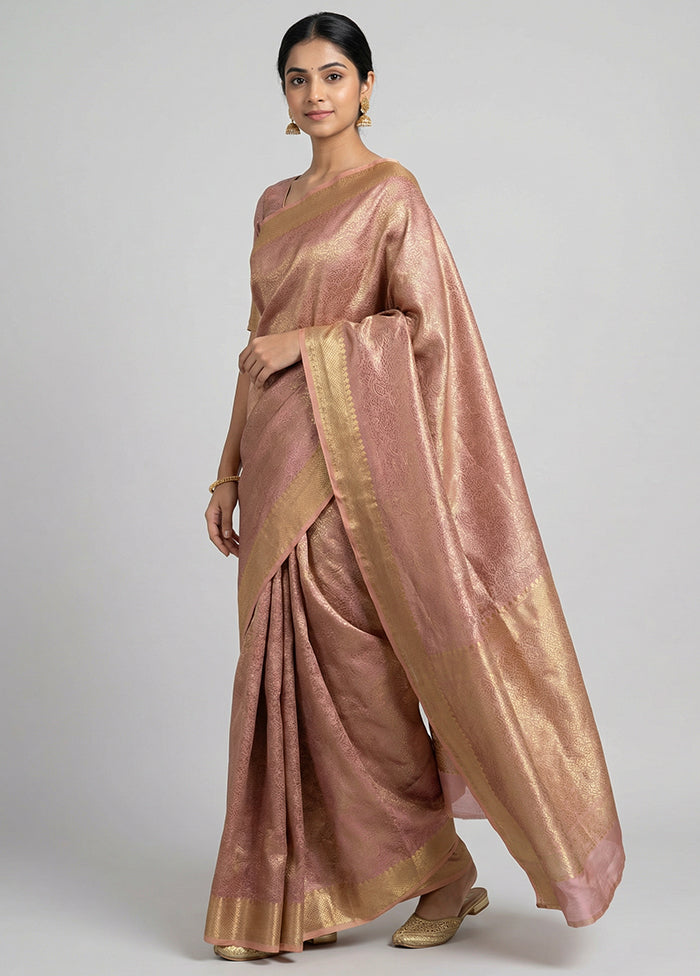 Purple Tissue Silk Saree With Blouse Piece