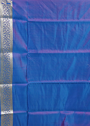 Blue Handloom Banarasi Pure Silk Saree With Blouse Piece