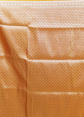 Orange Banarasi Silk Saree With Blouse Piece