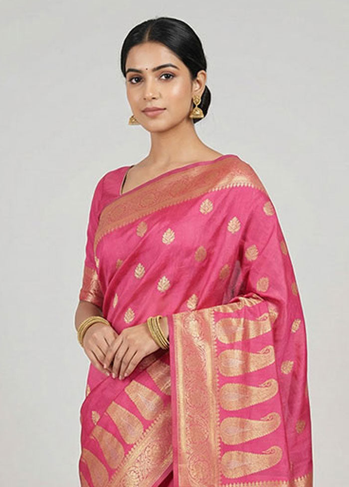 Purple Dupion Silk Saree With Blouse Piece
