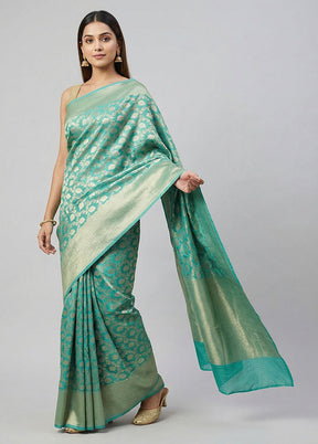 Blue Uppada Silk Saree With Blouse Piece