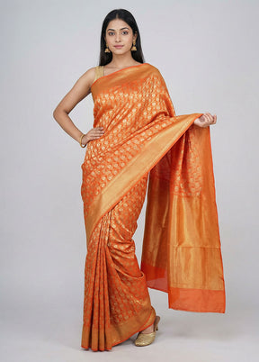 Pink Uppada Silk Saree With Blouse Piece