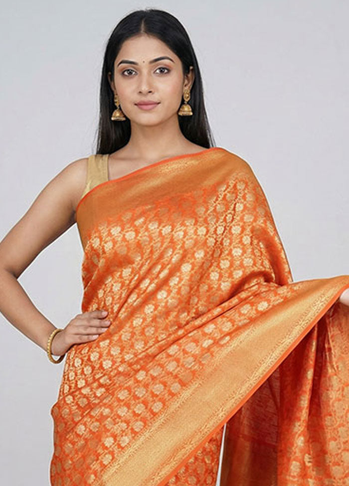 Pink Uppada Silk Saree With Blouse Piece