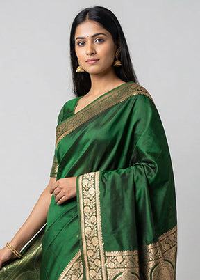 Black Banarasi Silk Saree With Blouse Piece