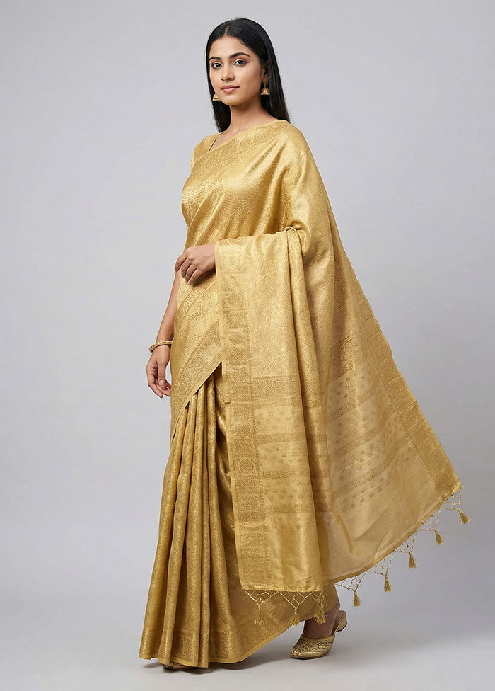 Green Tissue Silk Saree With Blouse Piece