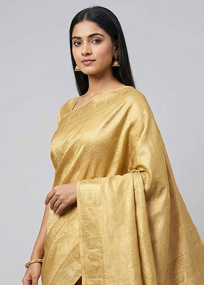 Green Tissue Silk Saree With Blouse Piece