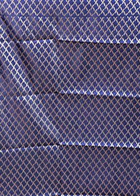 Blue Banarasi Silk Saree With Blouse Piece