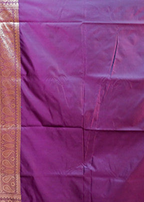 Purple Banarasi Silk Saree With Blouse Piece