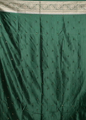 Green Dupion Silk Saree With Blouse Piece