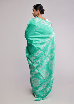 Green Pure Bishnupuri Silk Saree With Blouse Piece