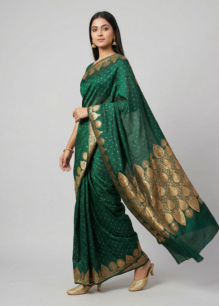 Blue Banarasi Silk Saree With Blouse Piece