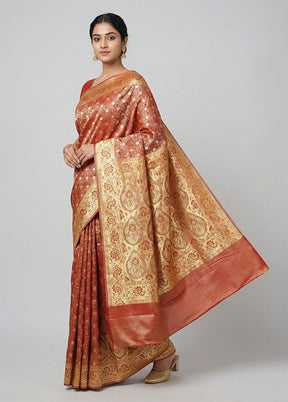Cream Tanchoi Silk Saree With Blouse Piece