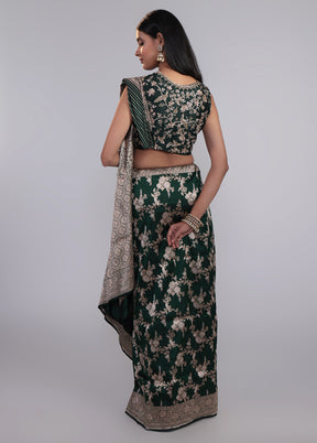 Green Handloom Katan Pure Silk Saree With Blouse Piece