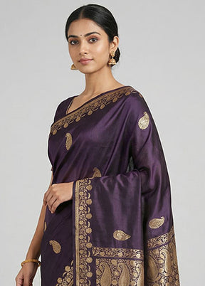 Blue Handloom Banarasi Pure Silk Saree With Blouse Piece