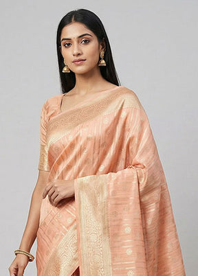 Pink Uppada Silk Saree With Blouse Piece