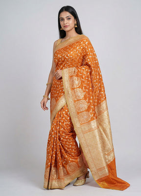 Pink Kora Silk Saree With Blouse Piece