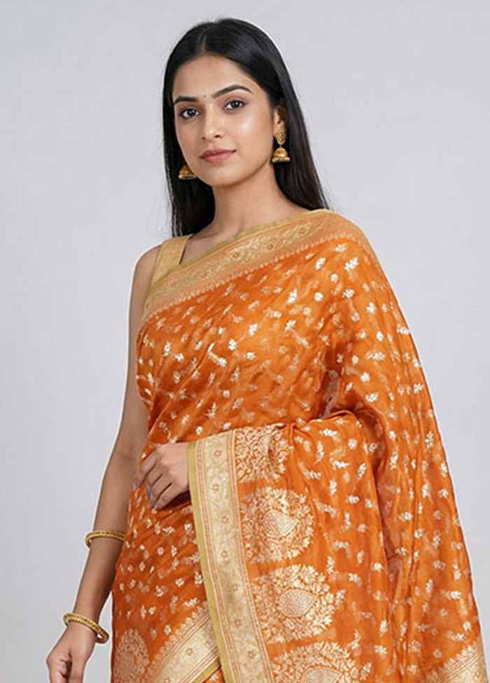 Pink Kora Silk Saree With Blouse Piece