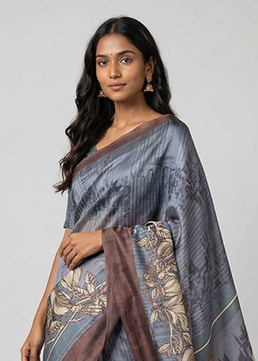 Multicolor Printed Silk Saree Without Blouse Piece