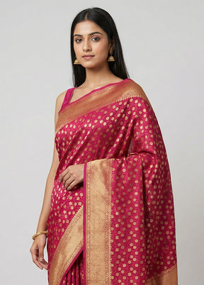 Purple Kora Silk Saree With Blouse Piece
