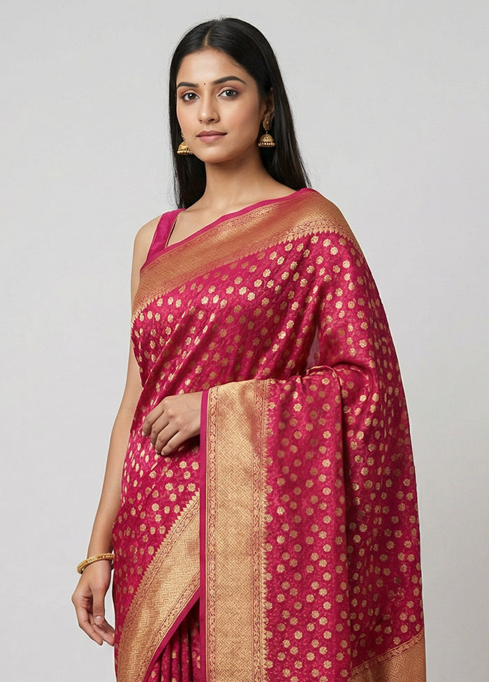 Purple Kora Silk Saree With Blouse Piece