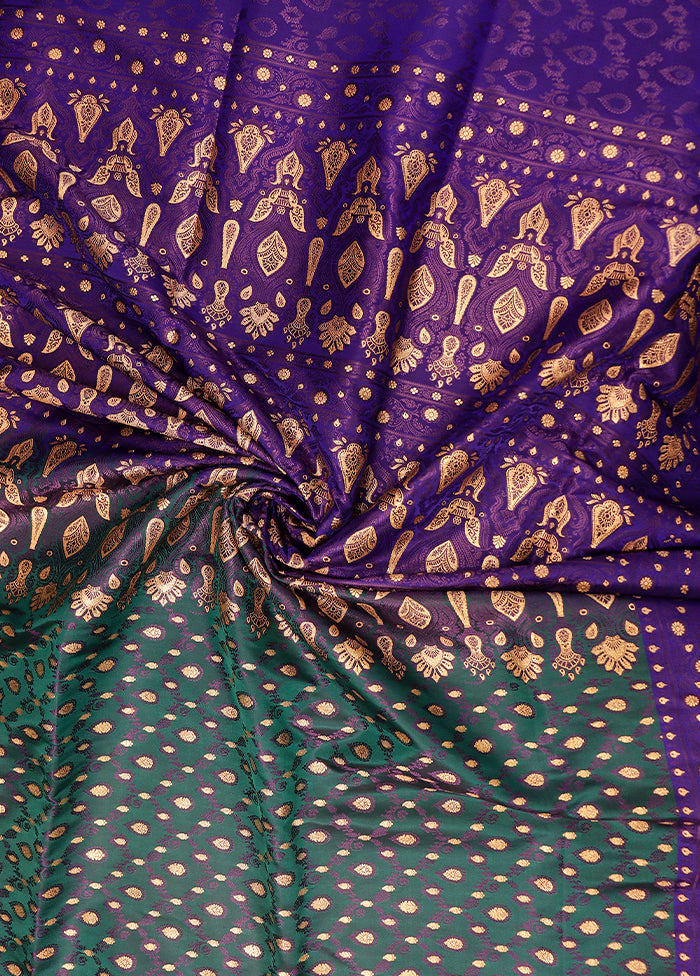 Green Tanchoi Silk Saree With Blouse Piece