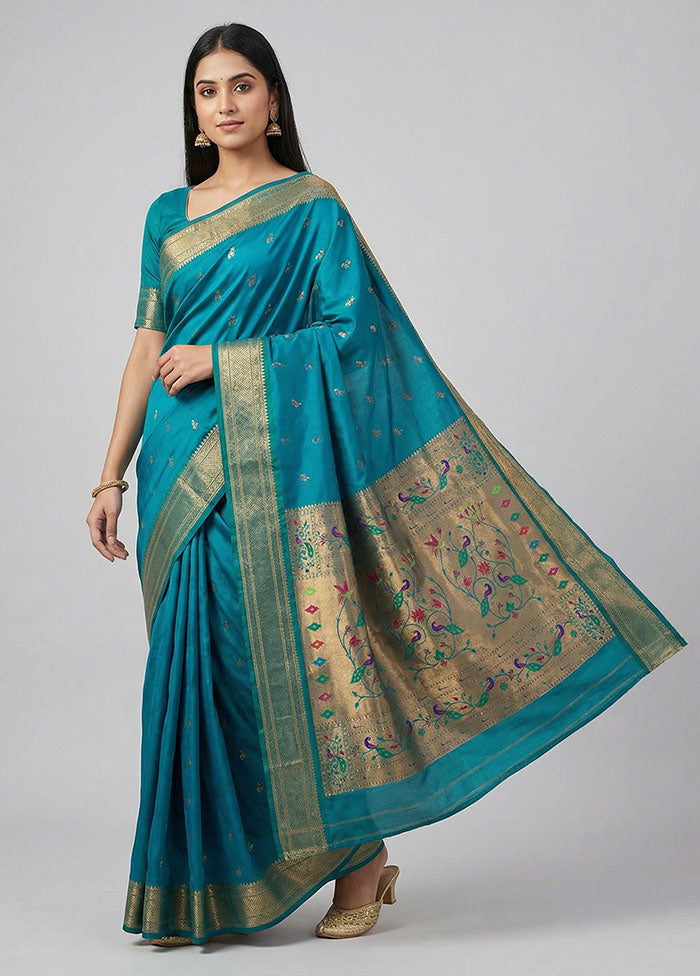 Green Kanjivaram Silk Saree With Blouse Piece