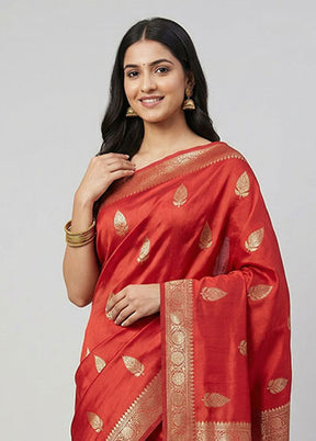 Grey Handloom Dupion Pure Silk Saree With Blouse Piece