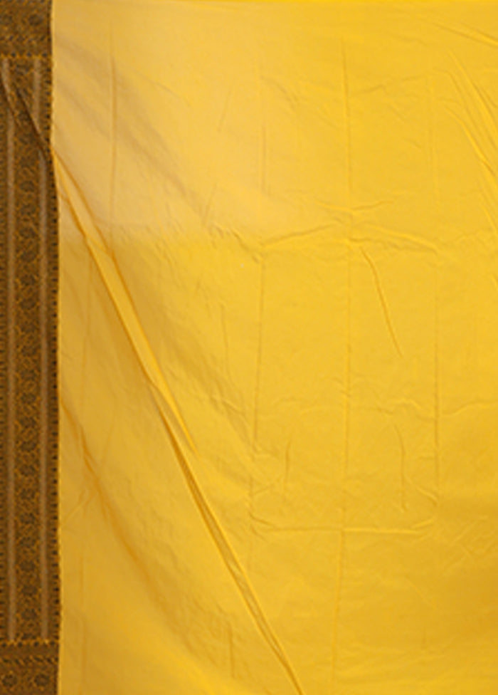 Yellow Georgette Saree With Blouse Piece