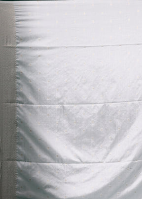 White Dupion Silk Saree With Blouse Piece