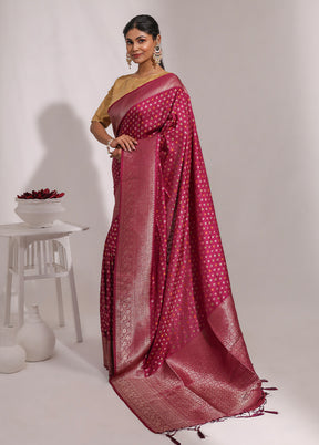 Purple Dupion Silk Saree With Blouse Piece