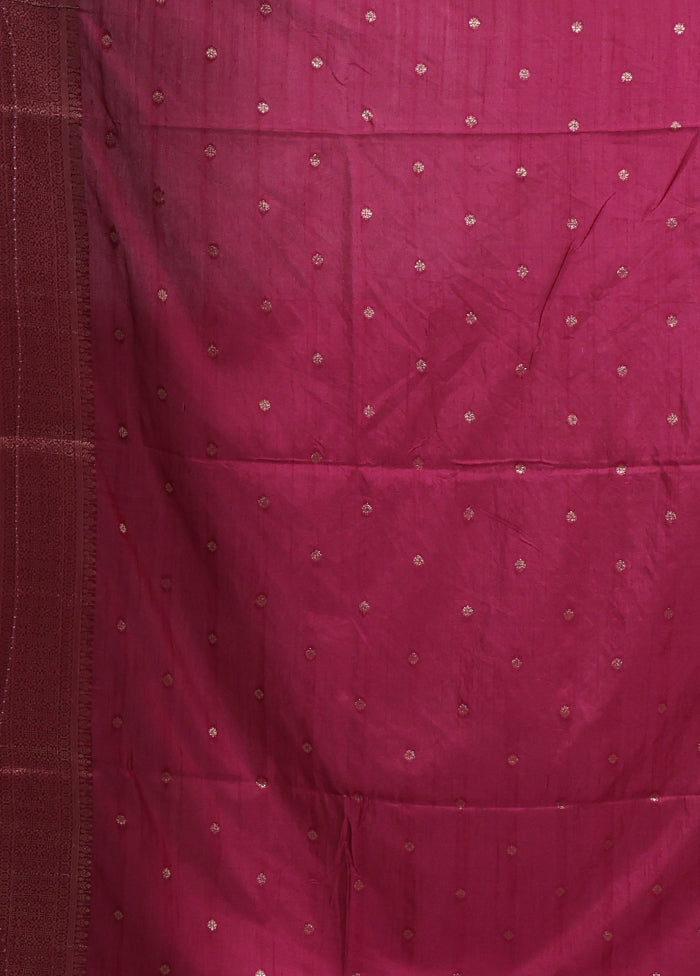 Purple Dupion Silk Saree With Blouse Piece