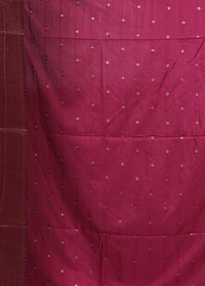 Purple Dupion Silk Saree With Blouse Piece