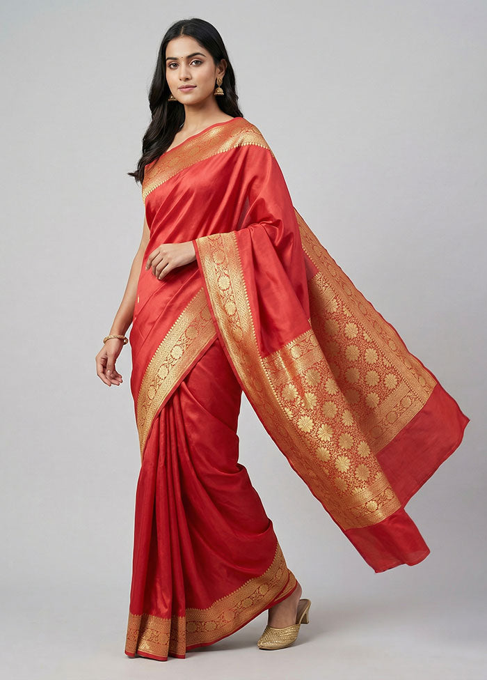 Pink Uppada Silk Saree With Blouse Piece