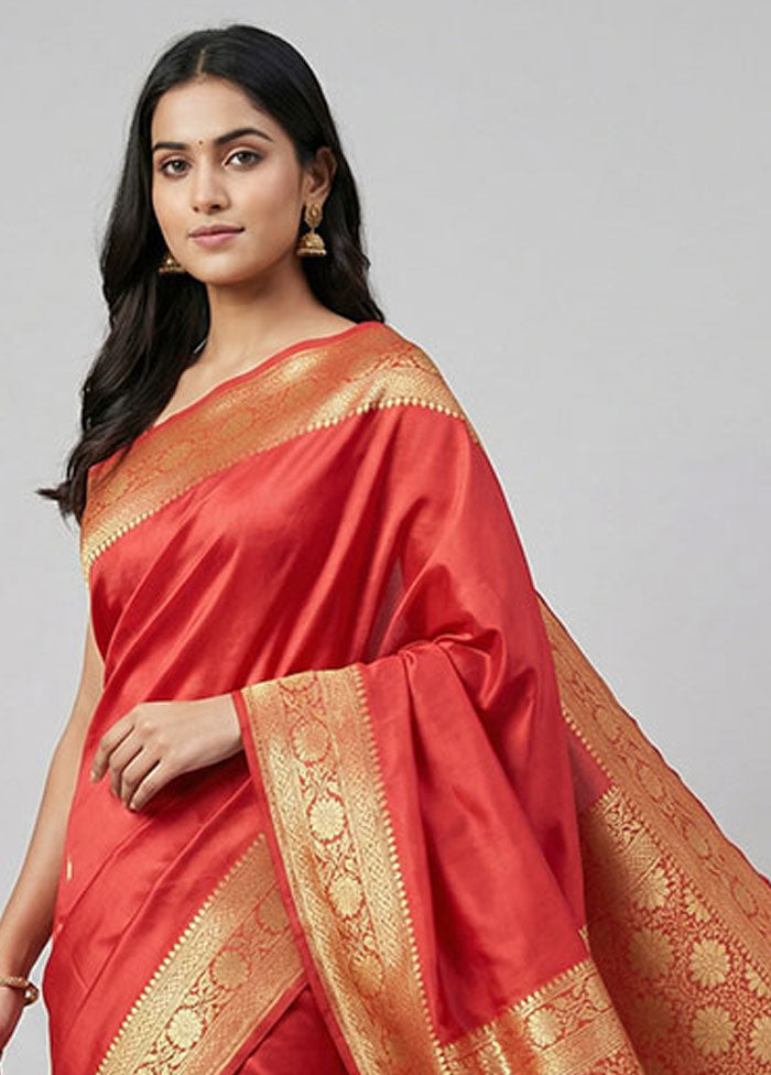 Pink Uppada Silk Saree With Blouse Piece