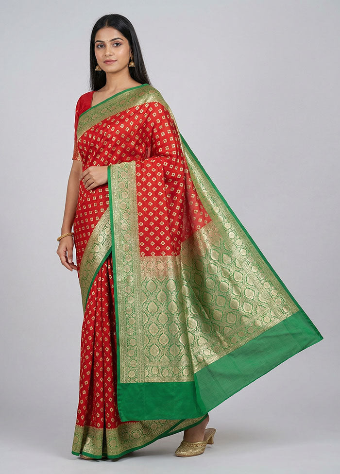 Maroon Uppada Silk Saree With Blouse Piece