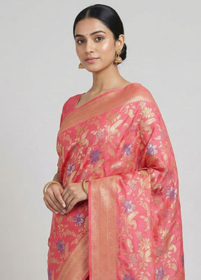 Pink Georgette Saree With Blouse Piece