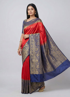 Pink Dupion Silk Saree With Blouse Piece